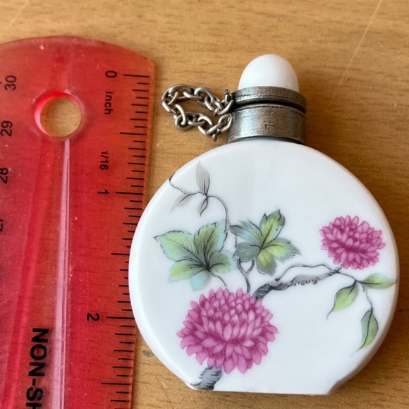 ANTIQUE VINTAGE LIMOGES FRANCE PORCELAIN PERFUME BOTTLES PINK PEONIES FLOWER 2PC - Picture 13 of 16